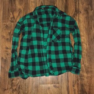 A plaid long sleeve shirt